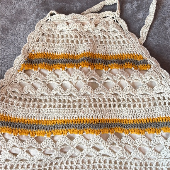 Charlotte Russe Crochet Halter Crop Top Small Boho Festival Coastal Cowgirl - Picture 5 of 13